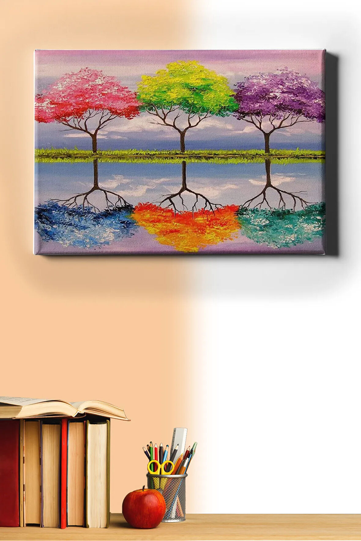 Sayılarla Boyama Seti Kasnaklı Ağaçlar Ve Yansıma 40 X 50 Cm