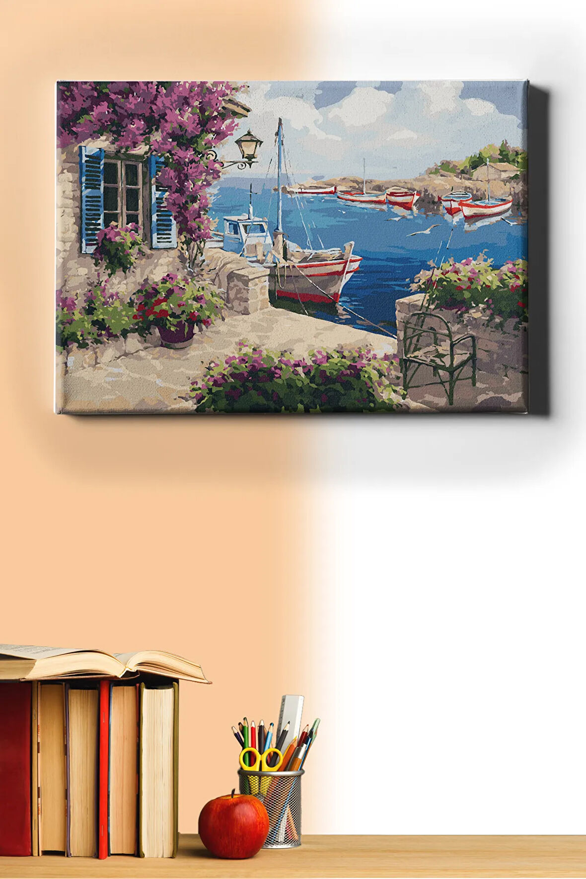 Sayılarla Boyama Seti Kasnaklı Yazlık Ev 50 X 65 Cm
