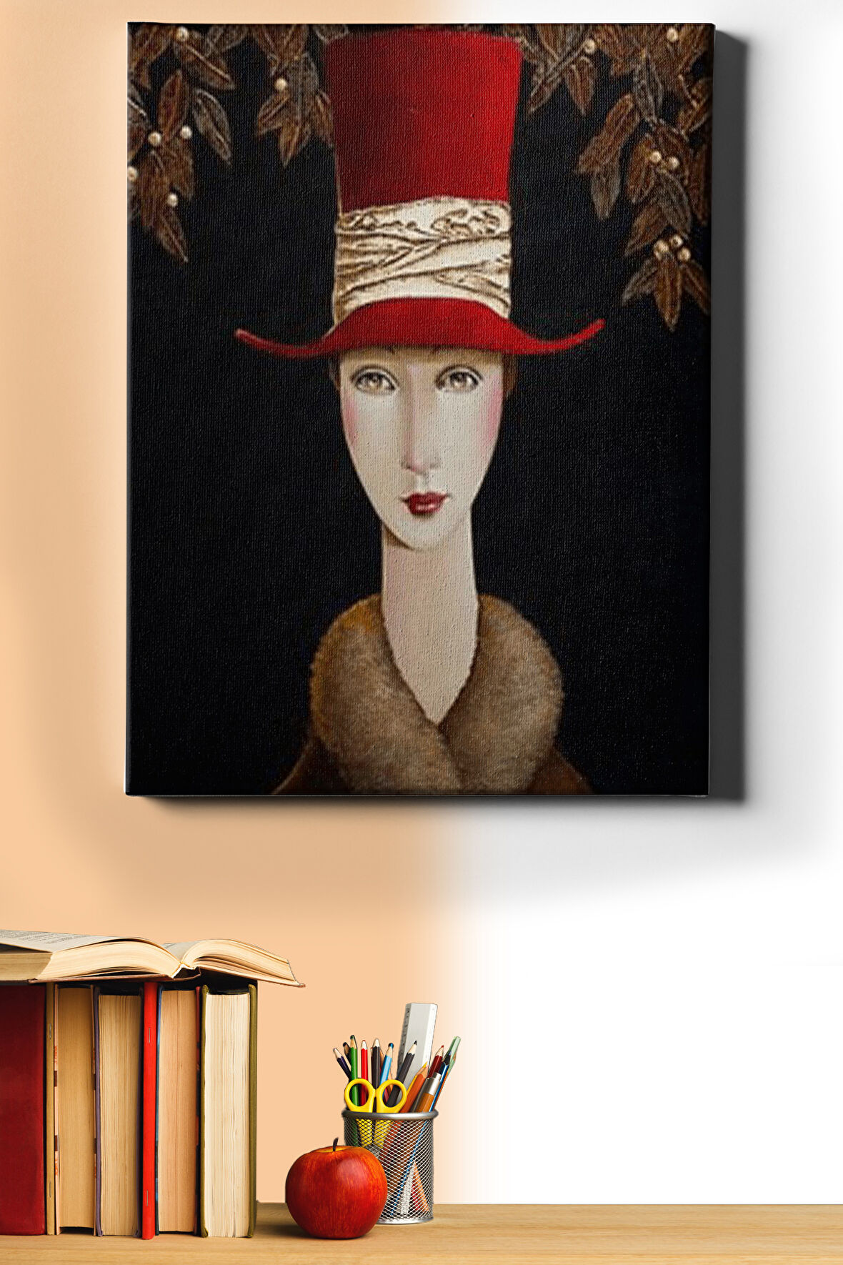 Sayılarla Boyama Seti Kasnaklı Kırmızı Uzun Şapka 40 X 50 Cm