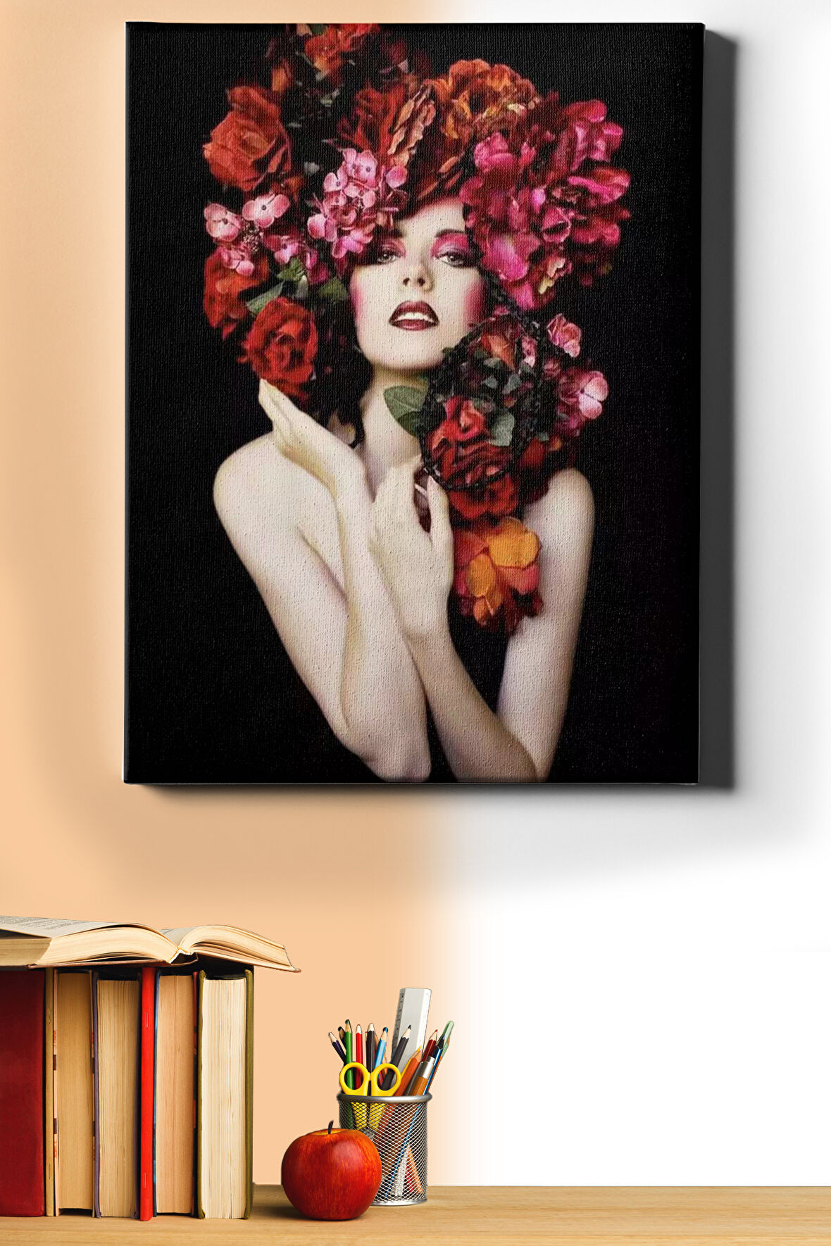 Sayılarla Boyama Seti Kasnaklı Çiçek Saçlı Kadın 10 40 X 50 Cm