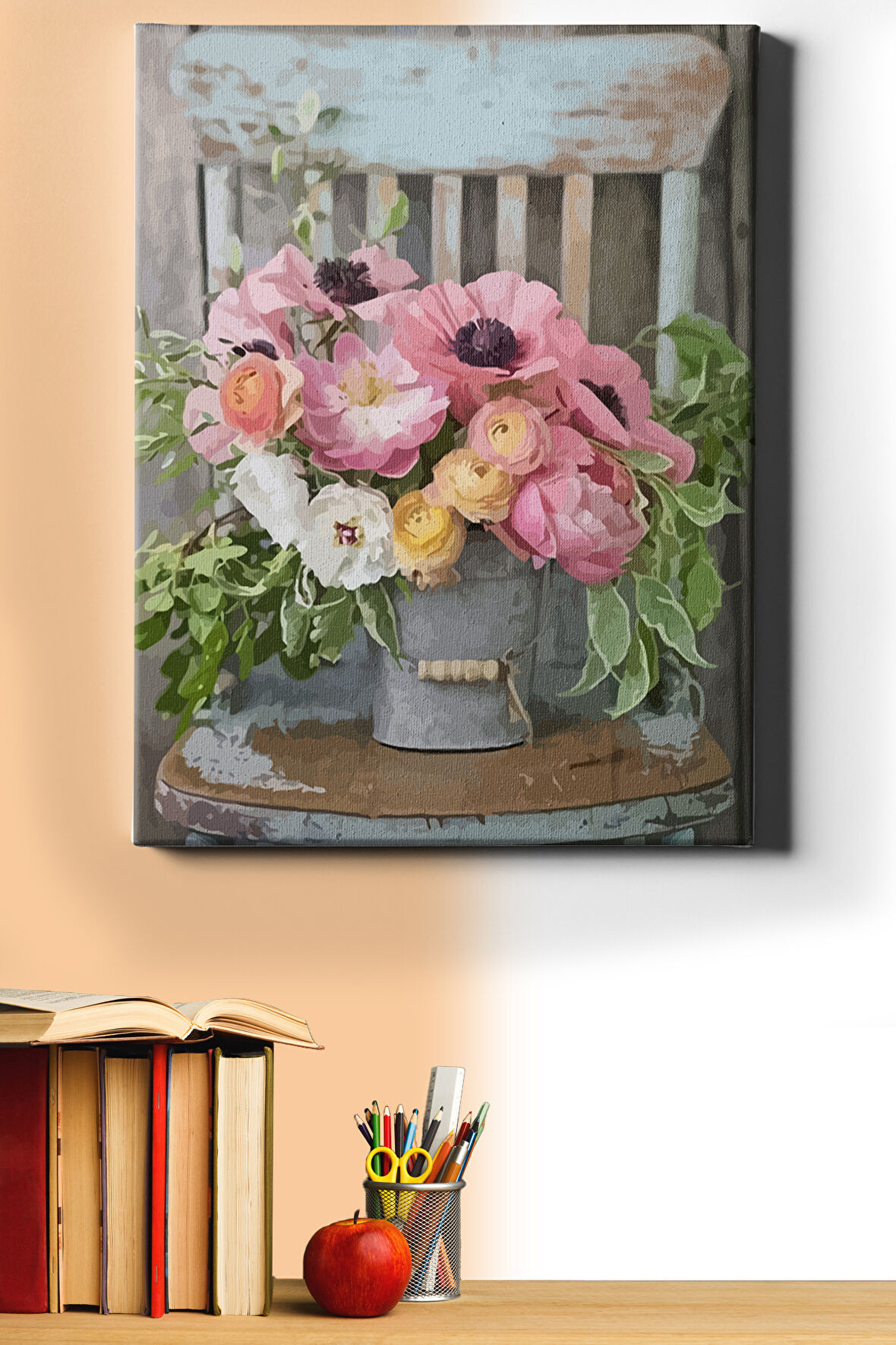 Sayılarla Boyama Seti Kasnaklı Unutulan Çiçekler 50 X 65 Cm