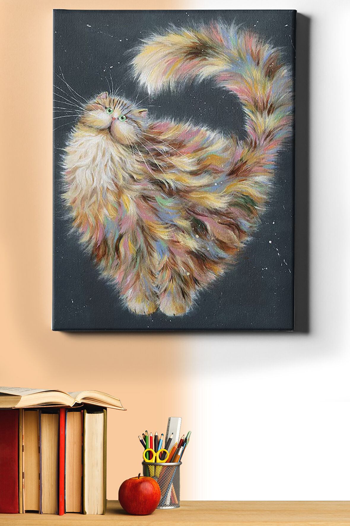 Sayılarla Boyama Seti Kasnaklı Uçan Kedi 60 X 75 Cm