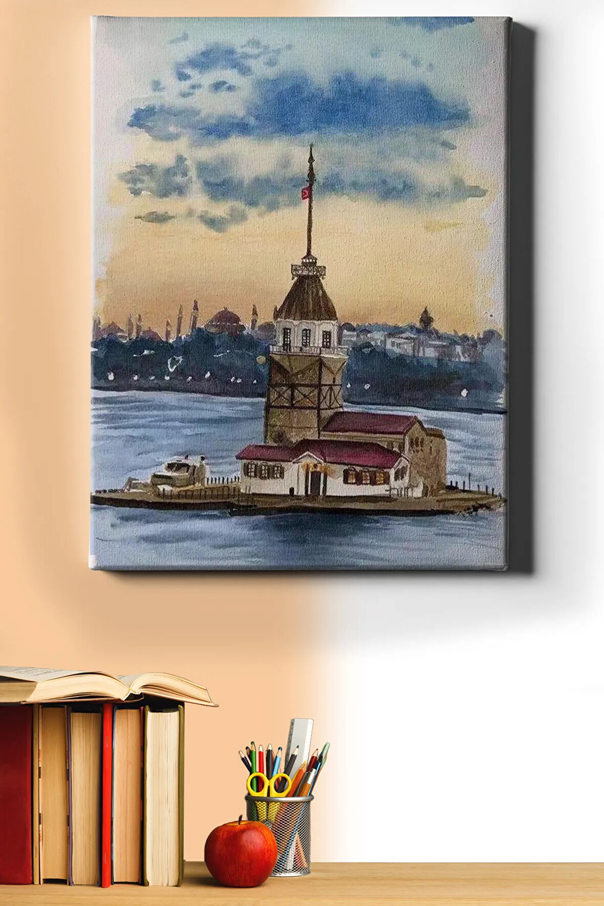 Sayılarla Boyama Seti Kasnaklı Kız Kulesi'nin Hüznü 60 X 75 Cm