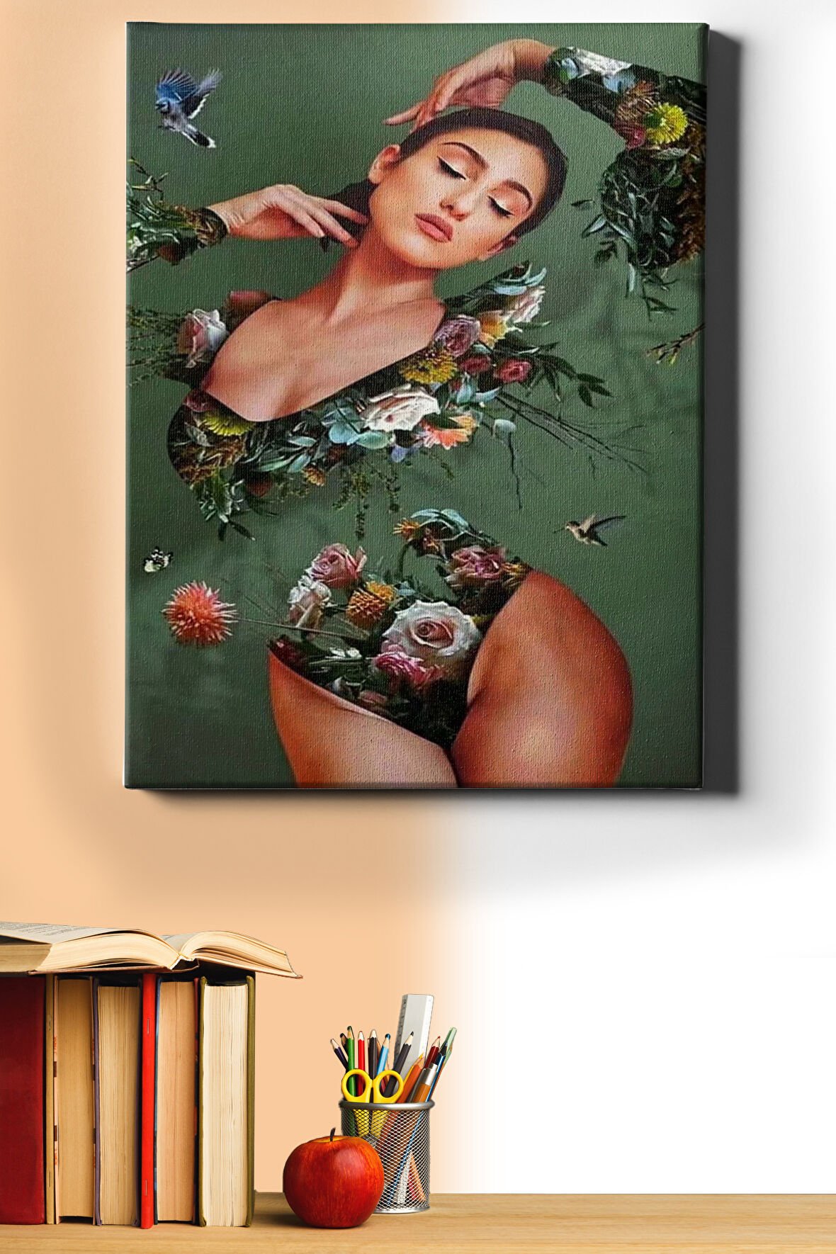 Sayılarla Boyama Seti Kasnaklı Kadının Doğası 2 40 X 50 Cm