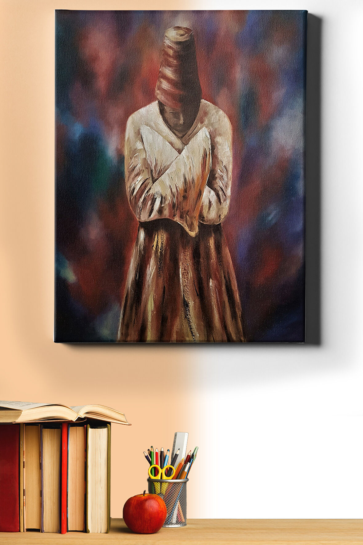 Sayılarla Boyama Seti Kasnaklı Renkli Semazen 40 X 50 Cm