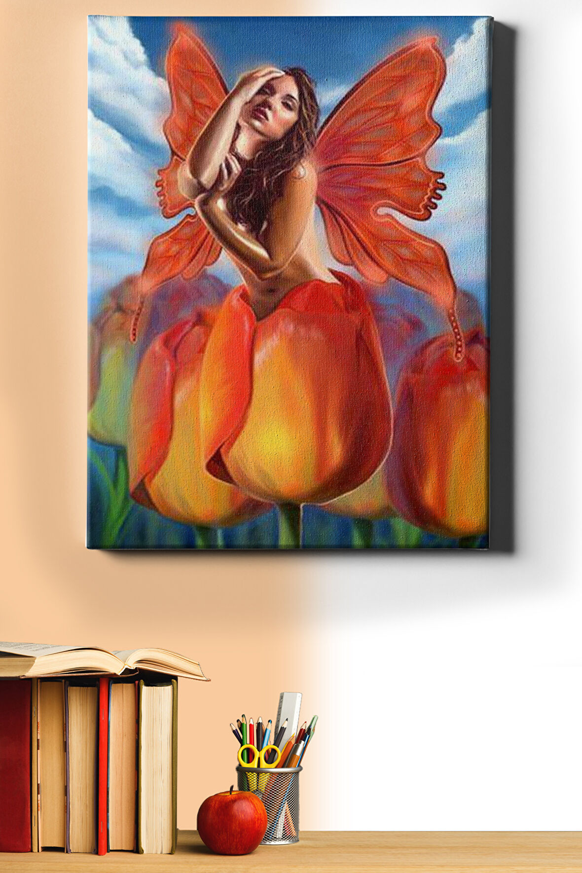 Sayılarla Boyama Seti Kasnaklı Kadın Kelebek Hali 40 X 50 Cm