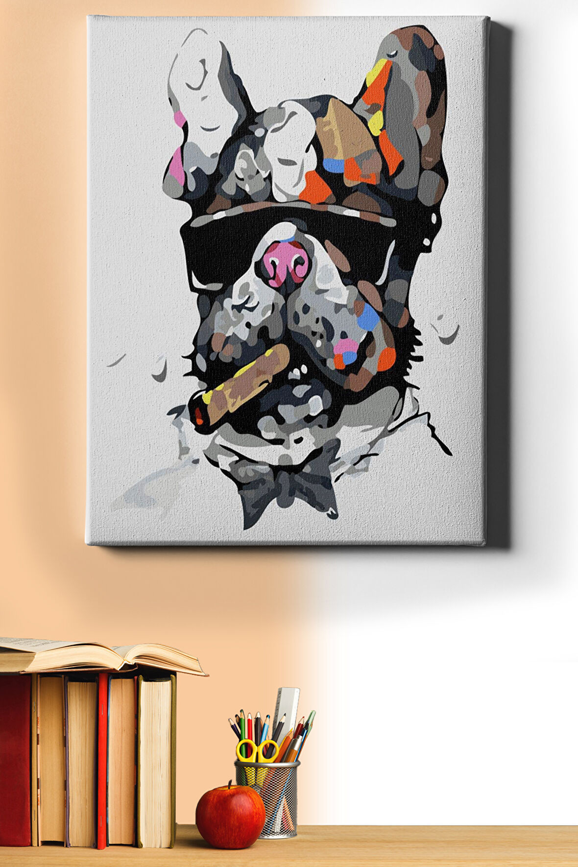 Sayılarla Boyama Seti Kasnaklı Havalı Köpek 60 X 75 Cm