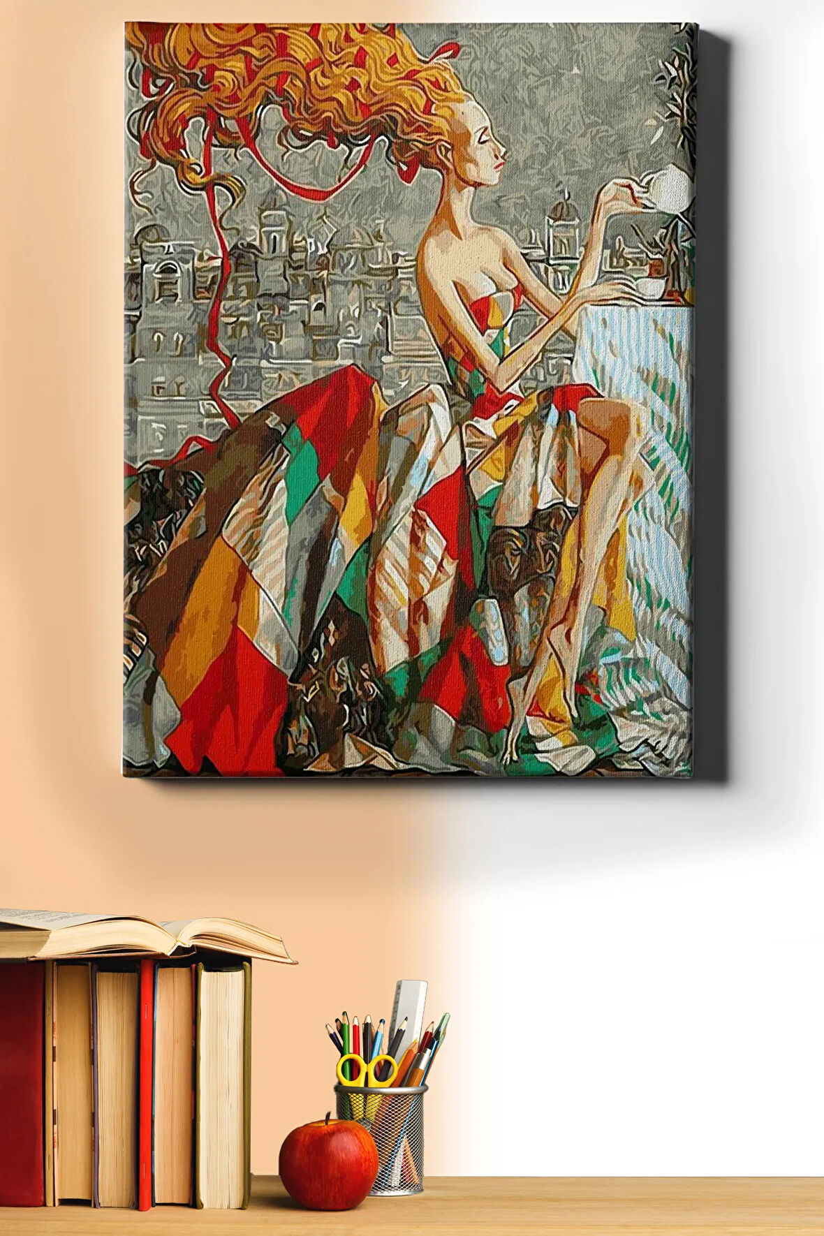 Sayılarla Boyama Seti Kasnaklı Rengrenk Elbise 2 60 X 75 Cm