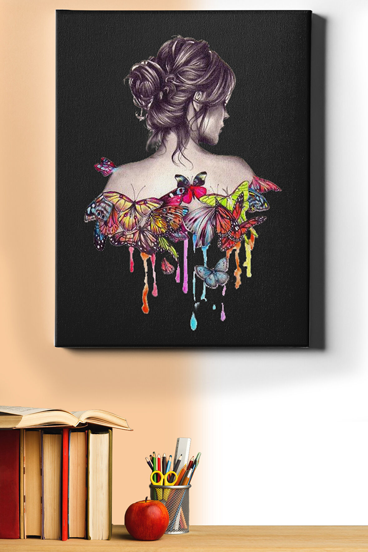 Sayılarla Boyama Seti Kasnaklı Kadın Kelebek Sırrı 60 X 75 Cm