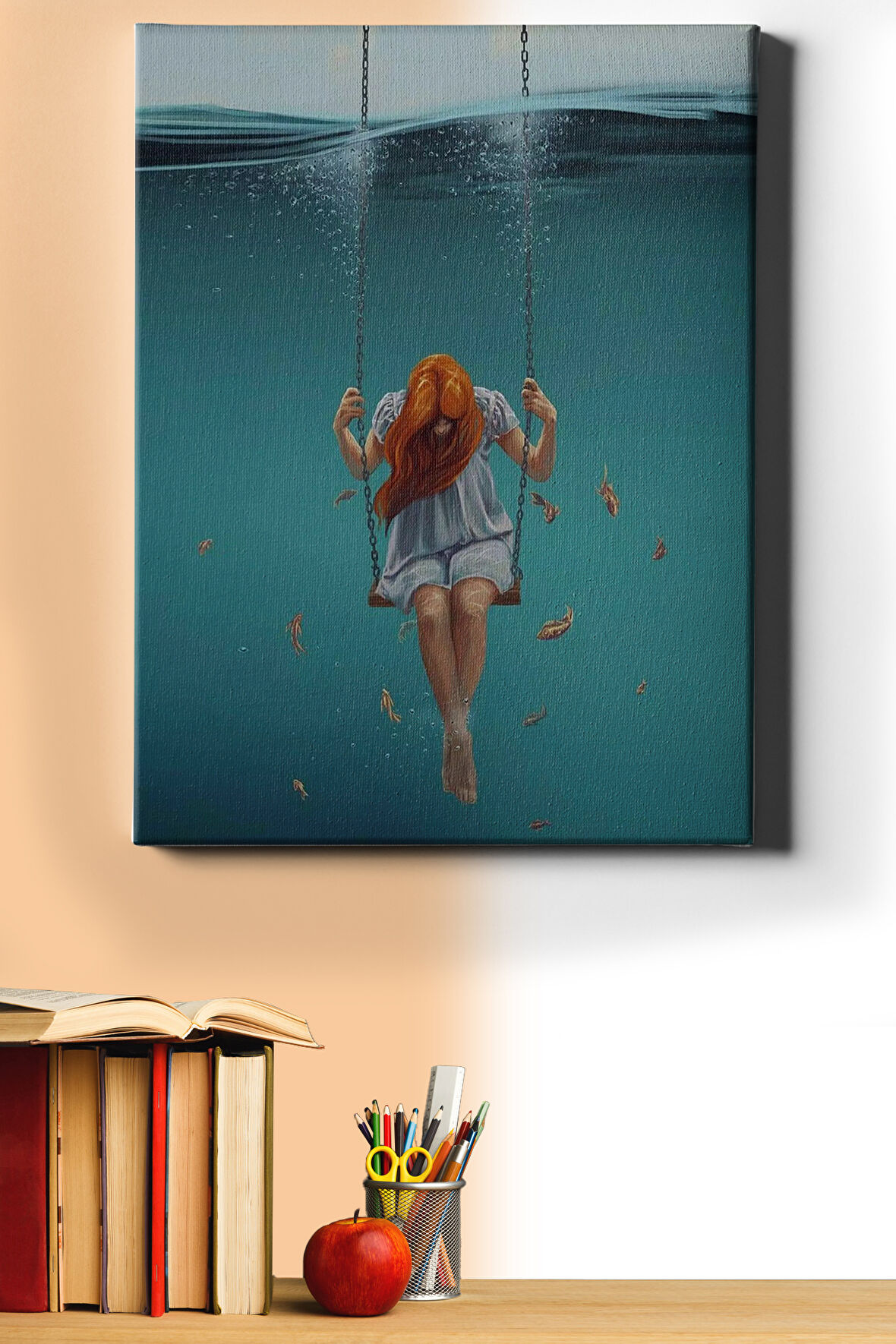Sayılarla Boyama Seti Kasnaklı Balıklar Ve Salıncak 60 X 75 Cm