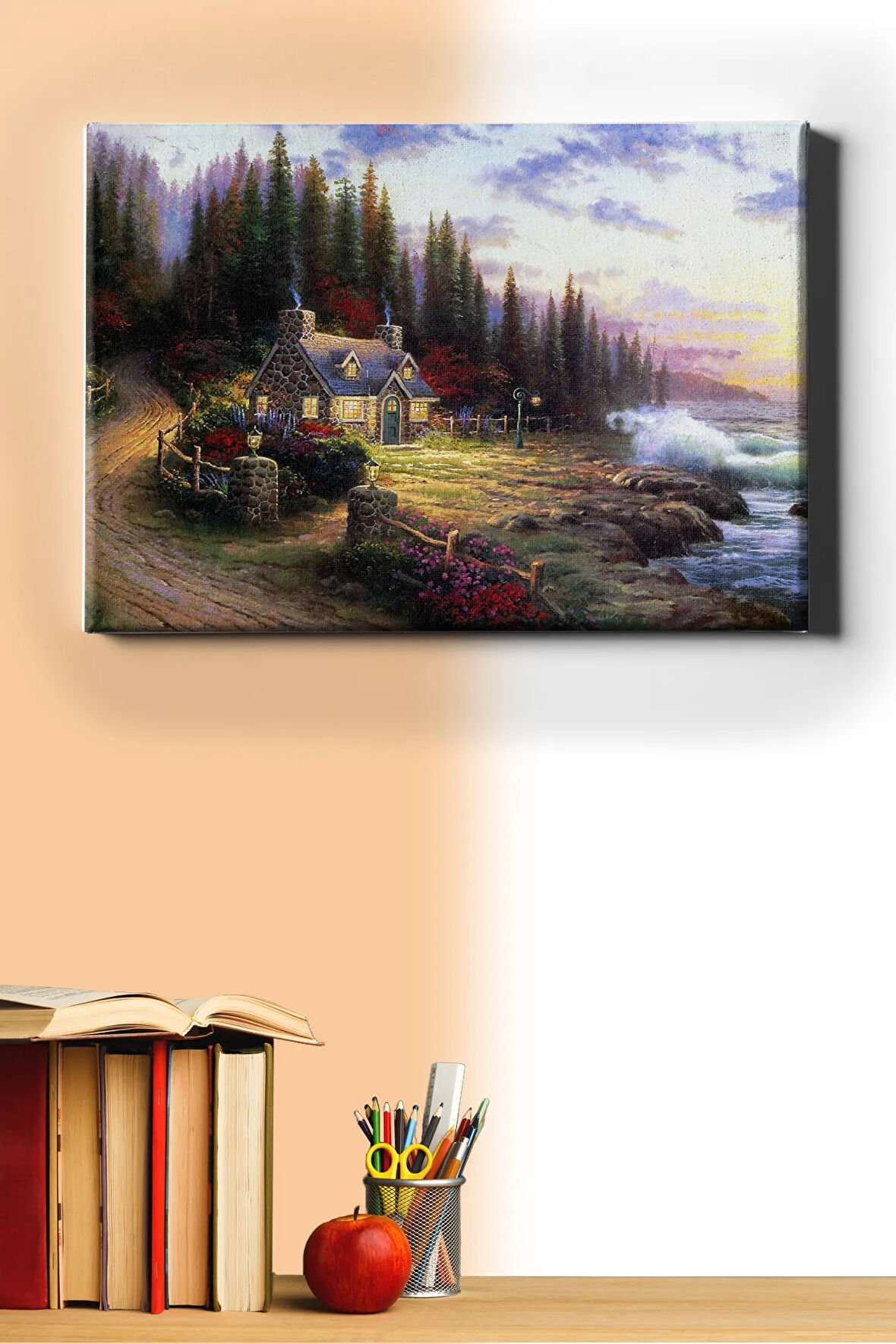 Sayılarla Boyama Seti Kasnaklı Yalnız Ev 60 X 75 Cm