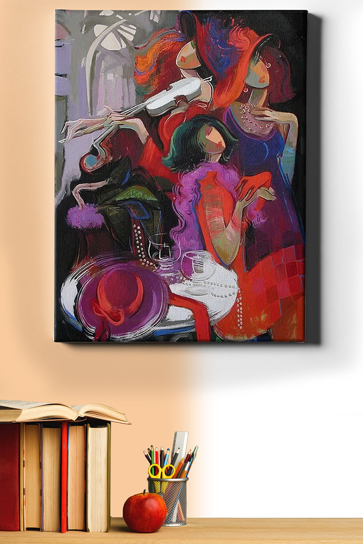 Sayılarla Boyama Seti Kasnaklı Kadınların Eğlencesi 60 X 75 Cm