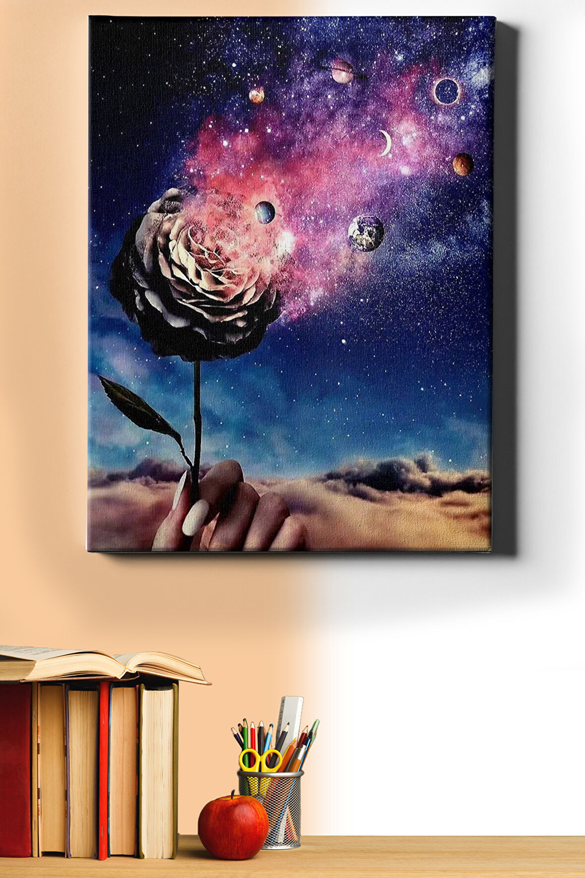 Sayılarla Boyama Seti Kasnaklı Gül Ve Evren 60 X 75 Cm