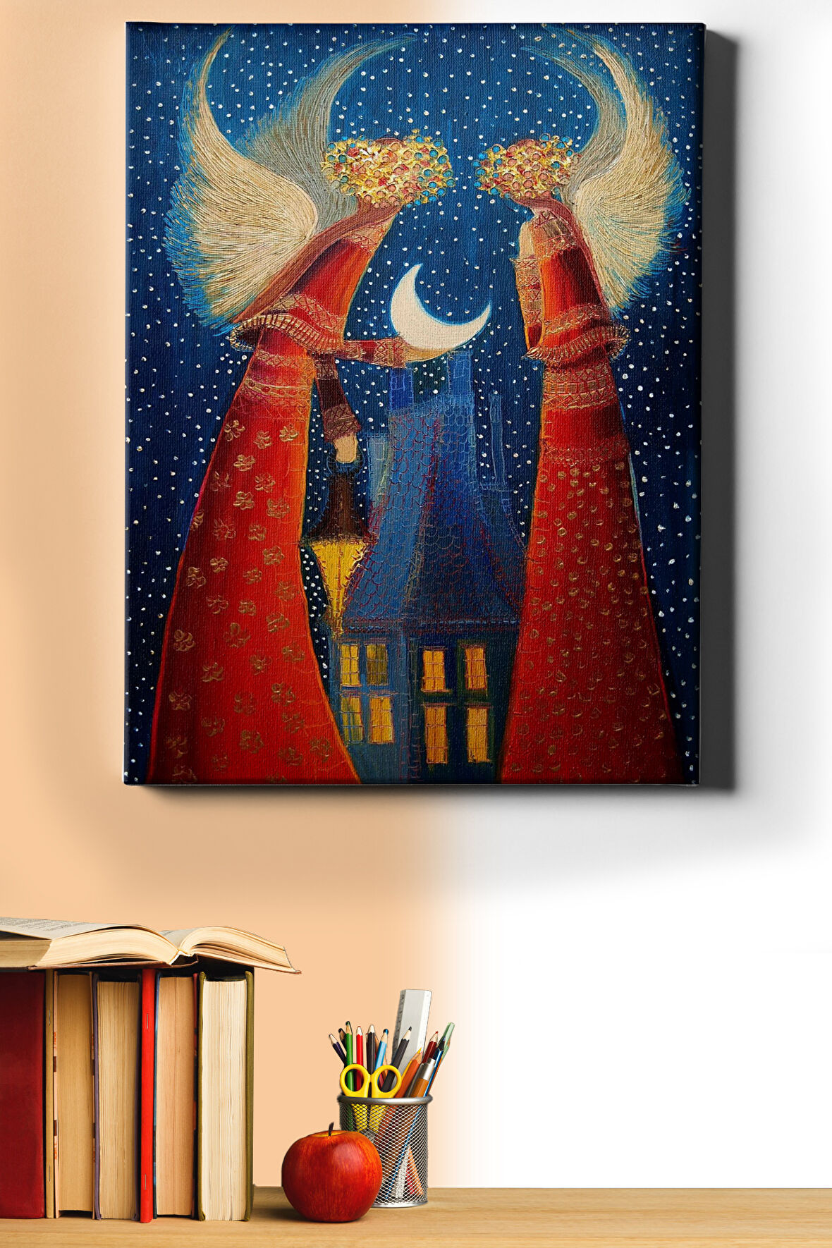 Sayılarla Boyama Seti Kasnaklı Gece Yarısı Melekleri 60 X 75 Cm