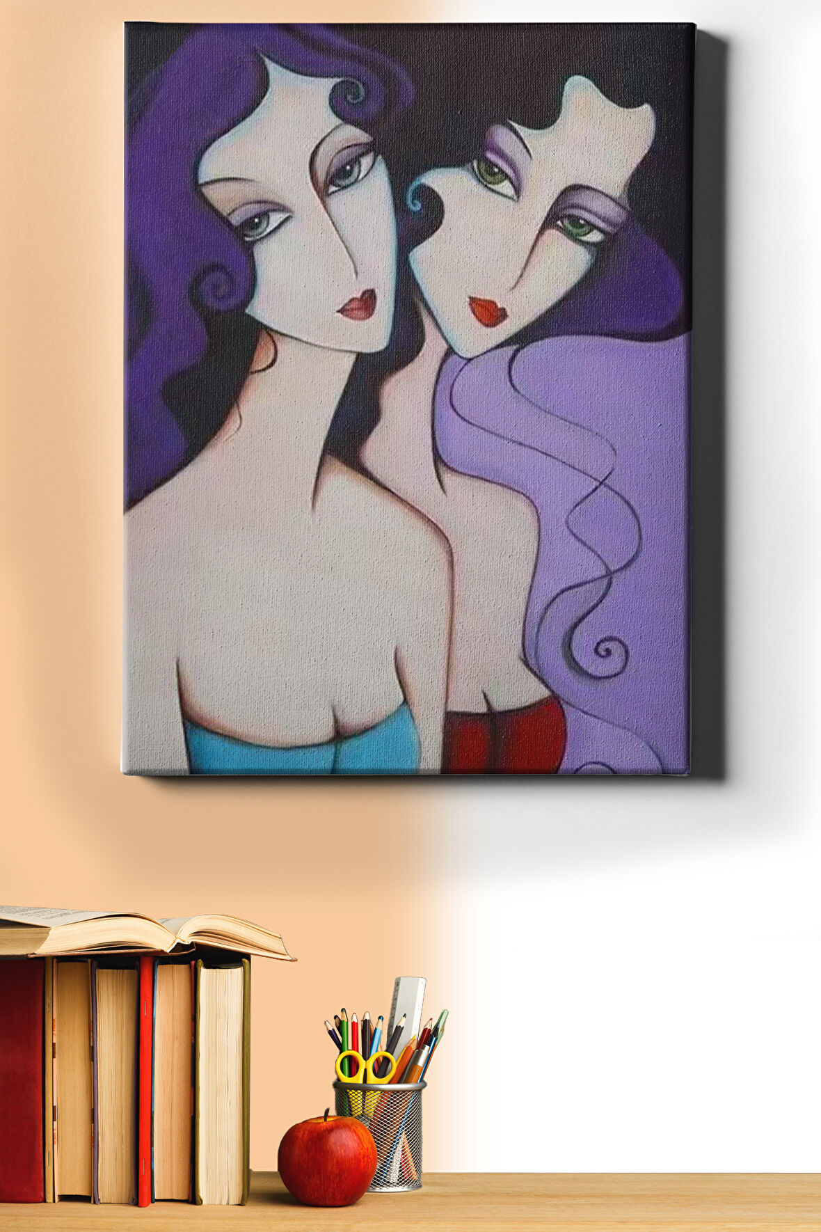 Sayılarla Boyama Seti Kasnaklı Ikiz Kız Kardeş 40 X 50 Cm