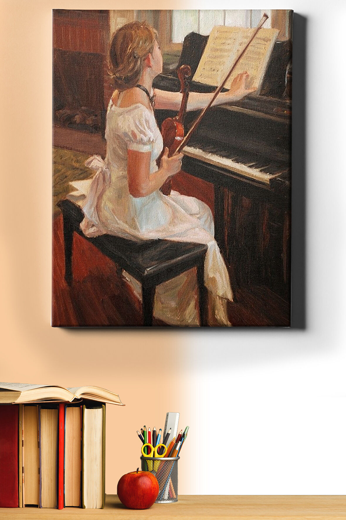 Sayılarla Boyama Seti Kasnaklı Piyano Aşkı 60 X 75 Cm