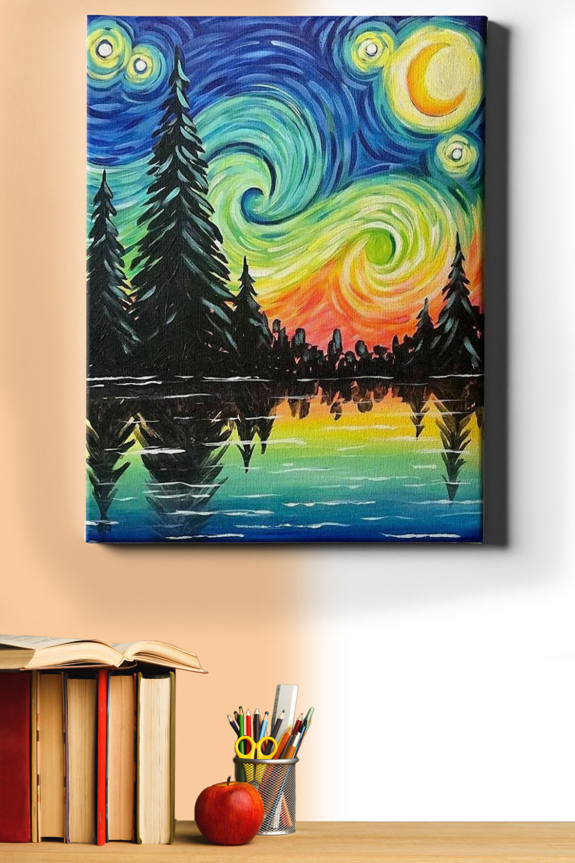 Sayılarla Boyama Seti Kasnaklı Renkli Geceler 40 X 50 Cm