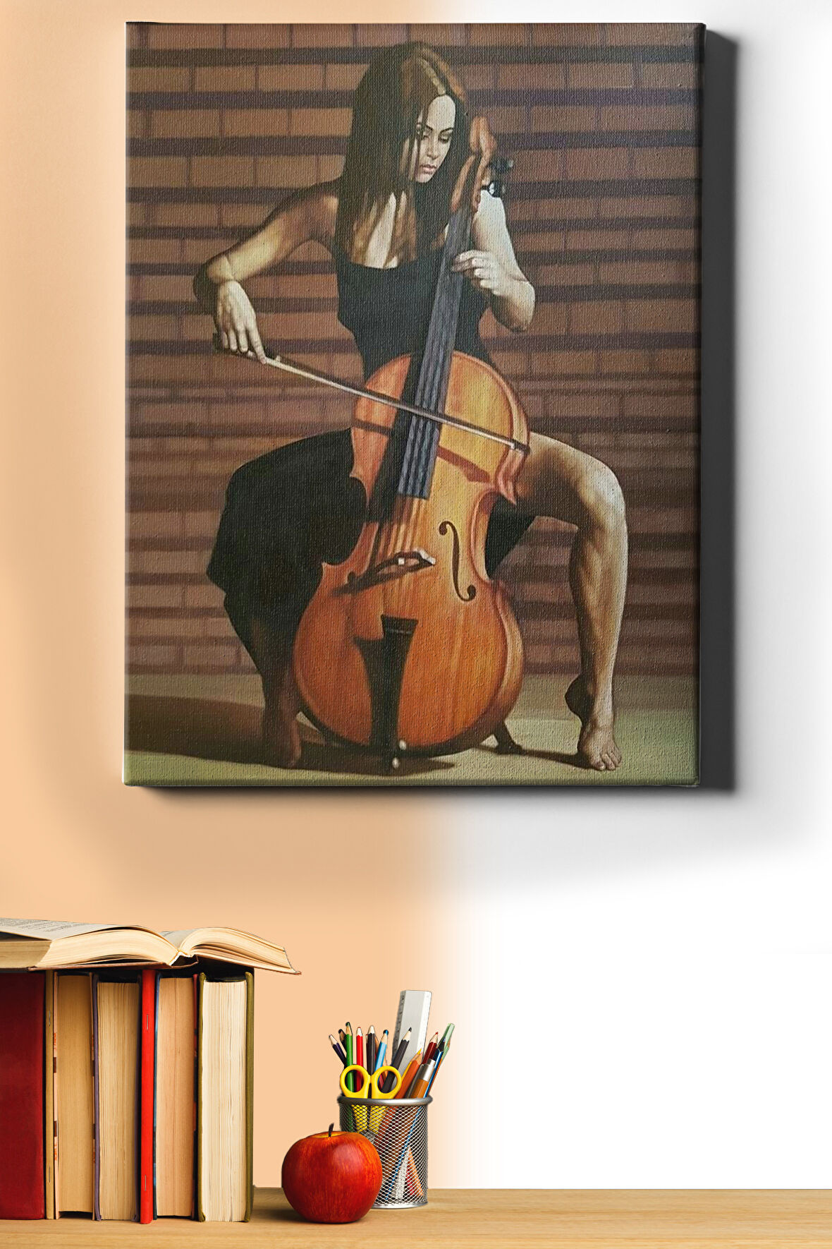 Sayılarla Boyama Seti Kasnaklı Kadın Müzik Sevgis 60 X 75 Cm