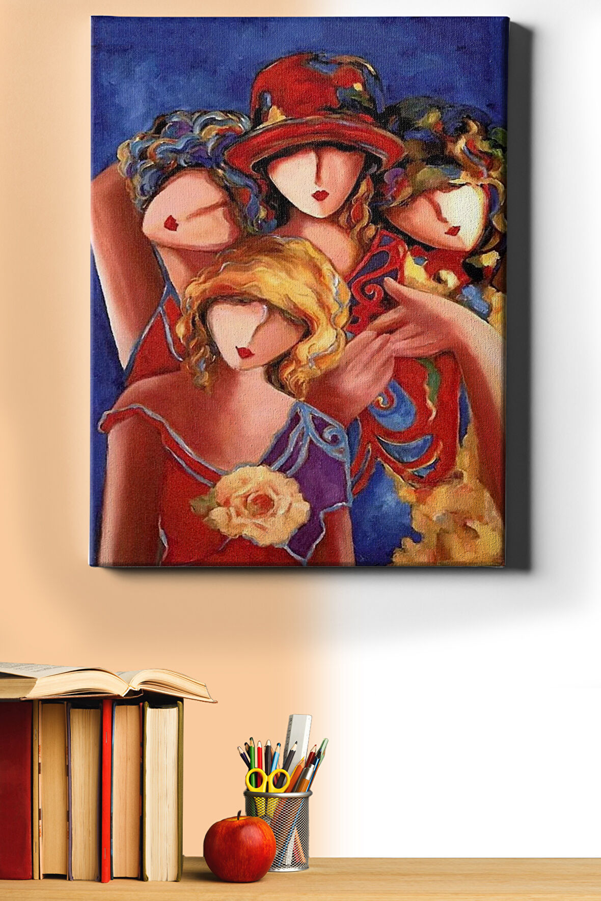 Sayılarla Boyama Seti Kasnaklı 4 Kardeş 40 X 50 Cm