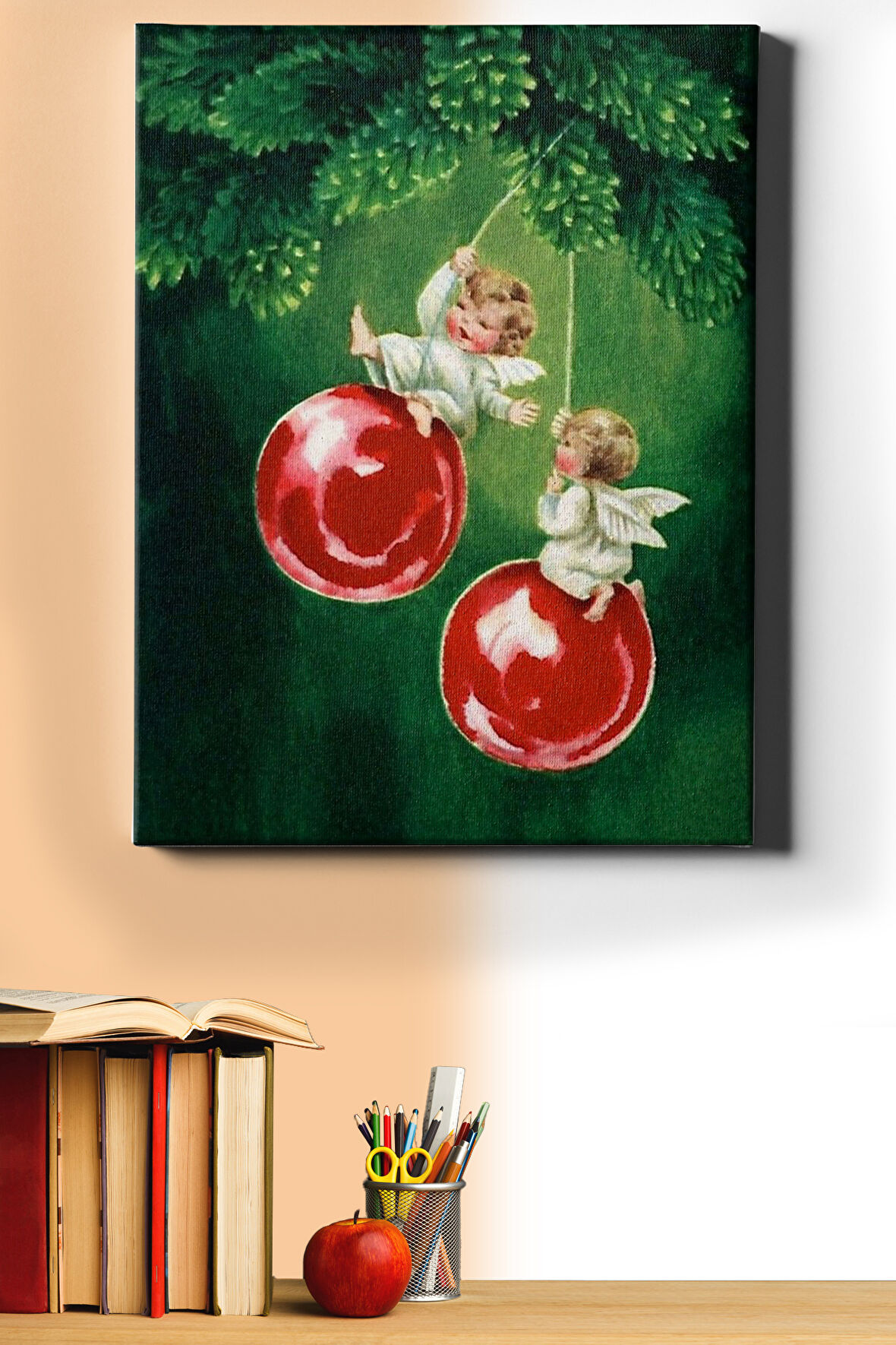 Sayılarla Boyama Seti Kasnaklı Yılbaşı Melekleri 40 X 50 Cm