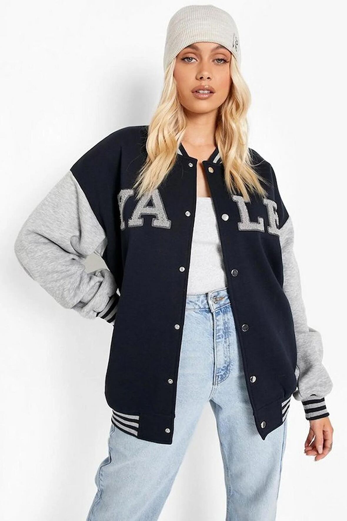 Unisex Oversize YALE Bomber Kolej Ceket