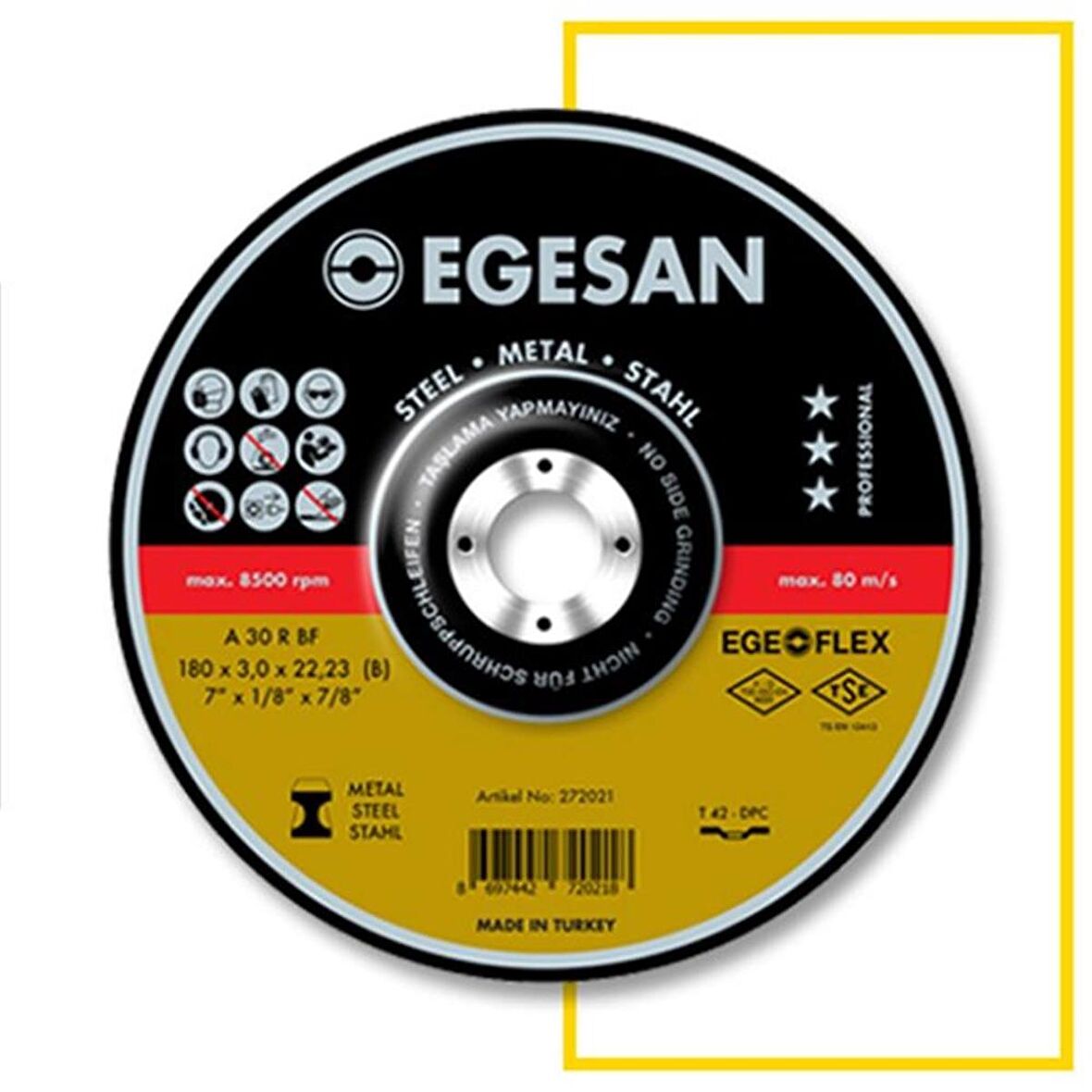 EGESAN 180*3,0*22,23 METAL KESİCİ TAŞ