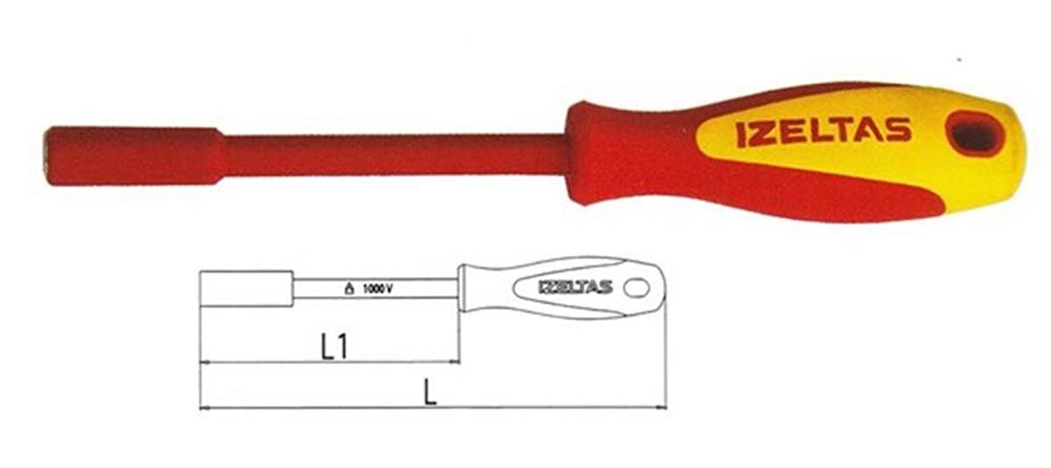 İZELTAŞ 11mm 1000V İZOLELİ LOKMA UÇLU TORNAVİDA