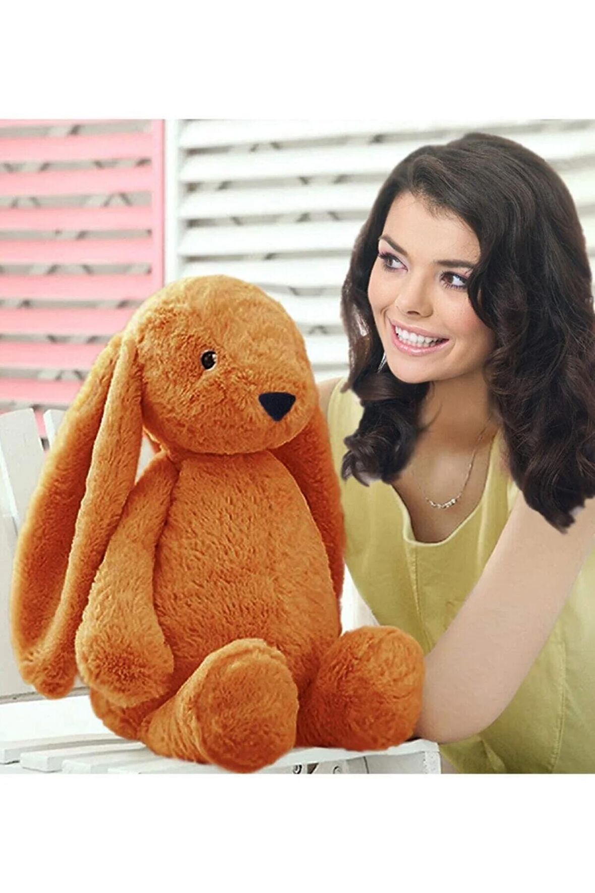 Özgüner Uyku Arkadaşım Tavşan 45 Cm Peluş Tavşan Kahverengi