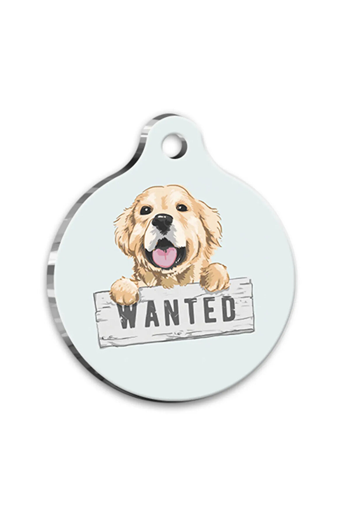 İllüstrasyon Golden Retriever 3 Yuvarlak Köpek Künyesi Small 2,5 cm