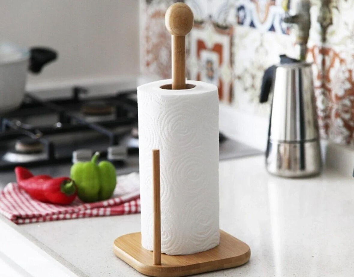 Bambu Kağıt Havluluk Kare Dekoratif Peçetelik Rulo Kağıt Havlu Standı