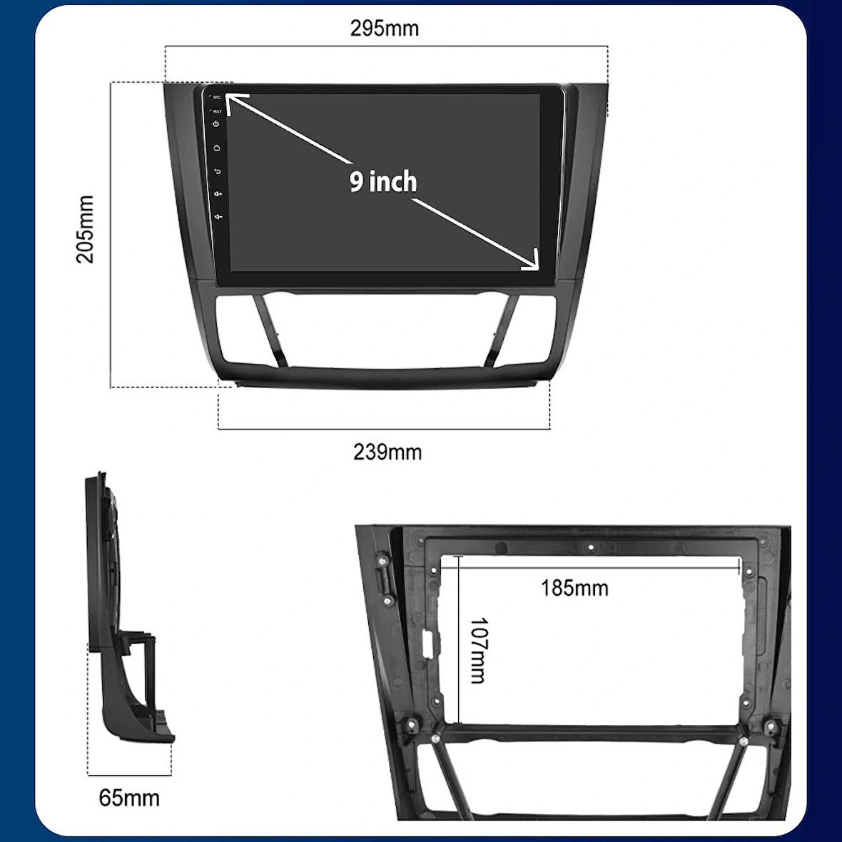 BMW 1 SERİSİ 2004-2011 DİJİTAL KLİMA UYUMLU 9 inç 6-128 GB MULTİMEDYA