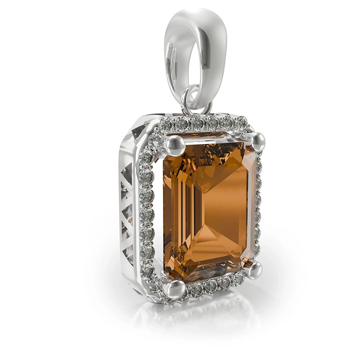 Zultanit Halo Kolye Ucu – Amber Frame
