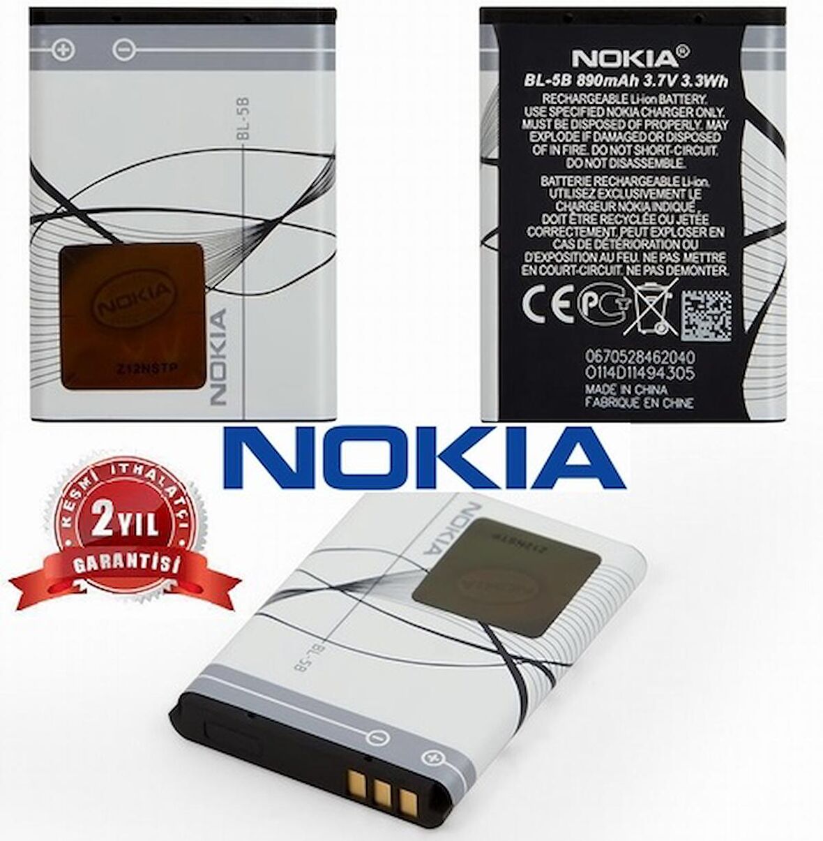 Nokia BL-5B Pil 6080 (BL 5B 890 mAh Batarya Pil Orijinal Uzun Ömürlü Yüksek Kapasite)