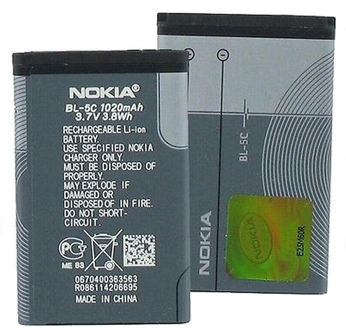 Nokia BL-5C 6630 (BL5c 1020 mAh Batarya Pil Orijinal Uzun Ömürlü Yüksek Kapasite)