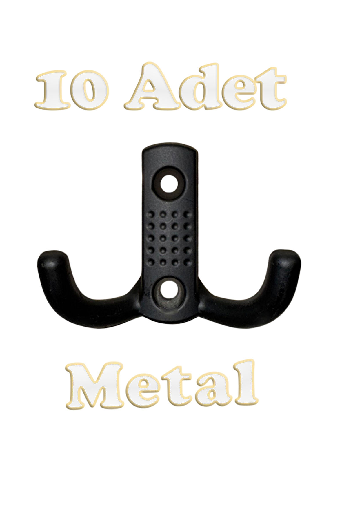 Noktalı Portmanto Vestiyer Duvar Dolap Elbise Askısı Siyah Metal Mobilya Kapı Askılığı Askılık (10 Adet)
