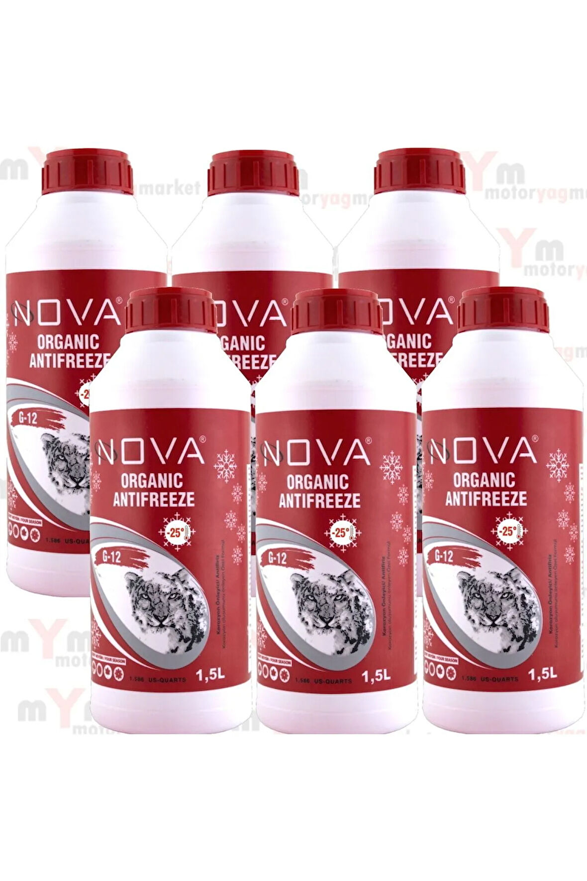 -25 Derece Organik Kırmızı G12 Antifriz 1.5litre X6