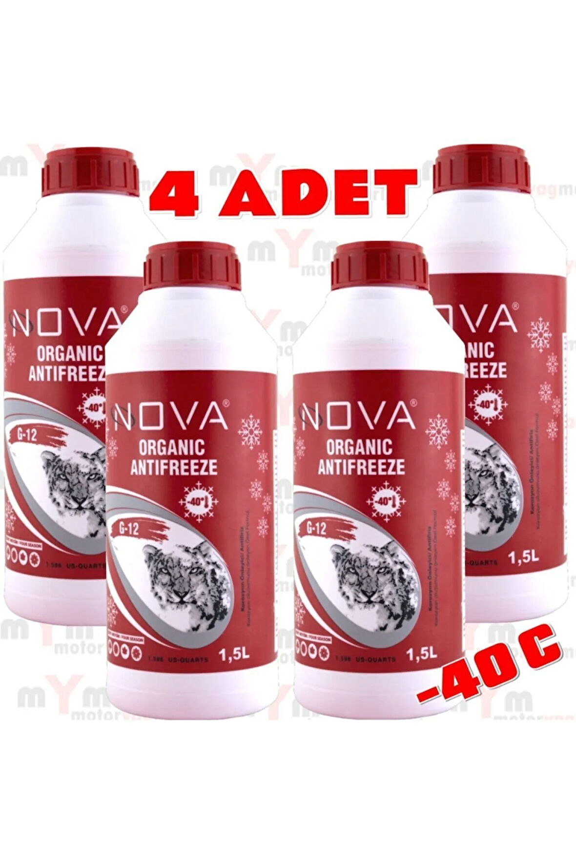 -40 Derece Organik Kırmızı G12 Antifriz 1.5litre X4