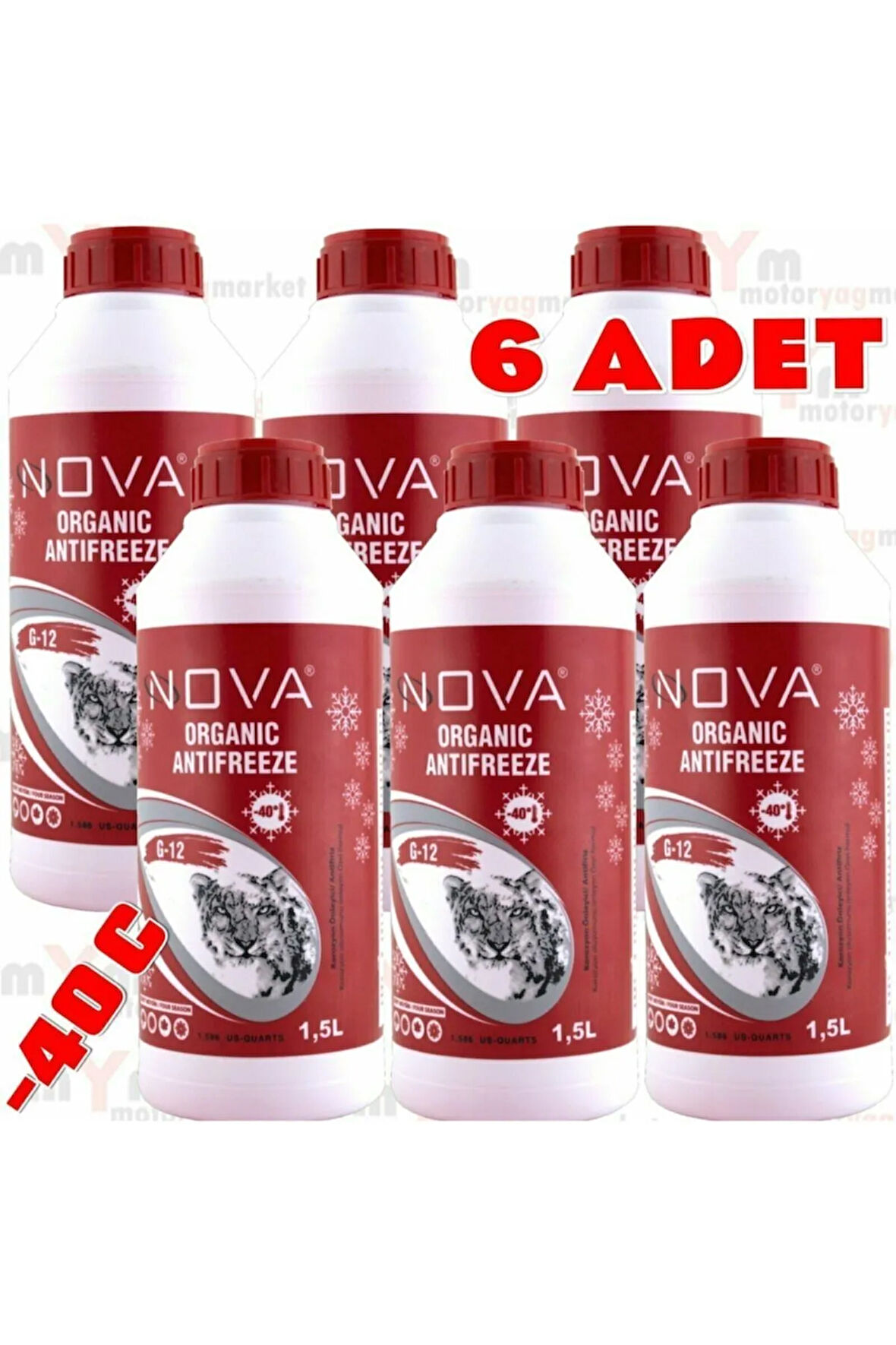 -40 Derece Organik Kırmızı G12 Antifriz 1.5litre X6