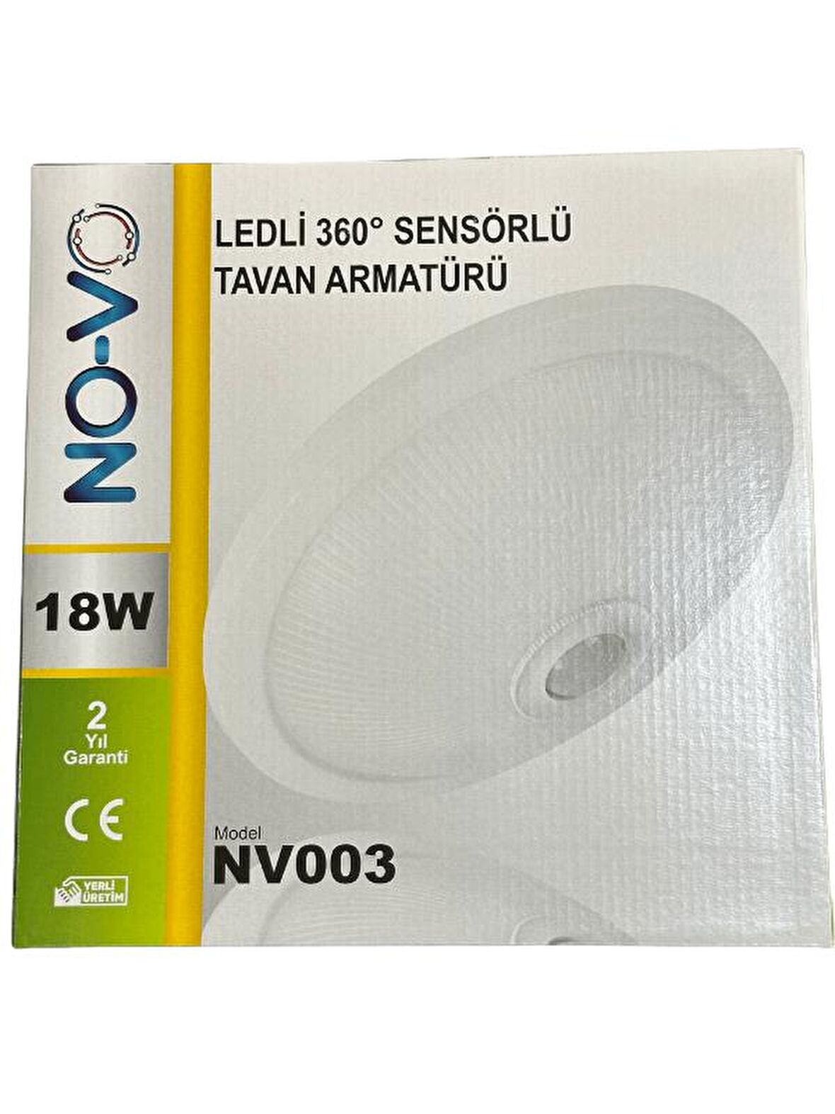 Novo 18W Ledli (Beyaz Işık) 360 Derece Sensörlü Tavan Armatürü NV003