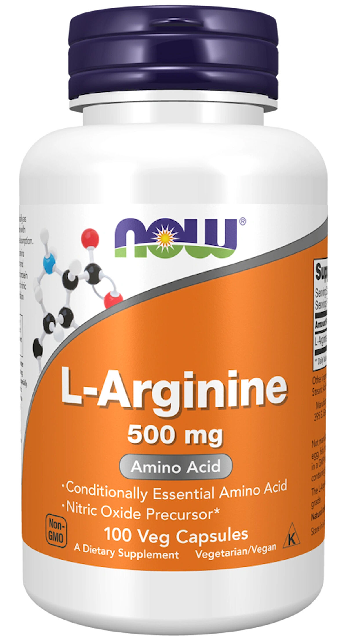 Now l arginine Arjinin 500 mg 100 caps