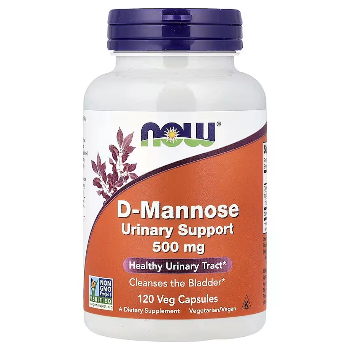 NOW Foods D-Mannose Women's Health Urinary Support 500 mg 120 Veg Caps