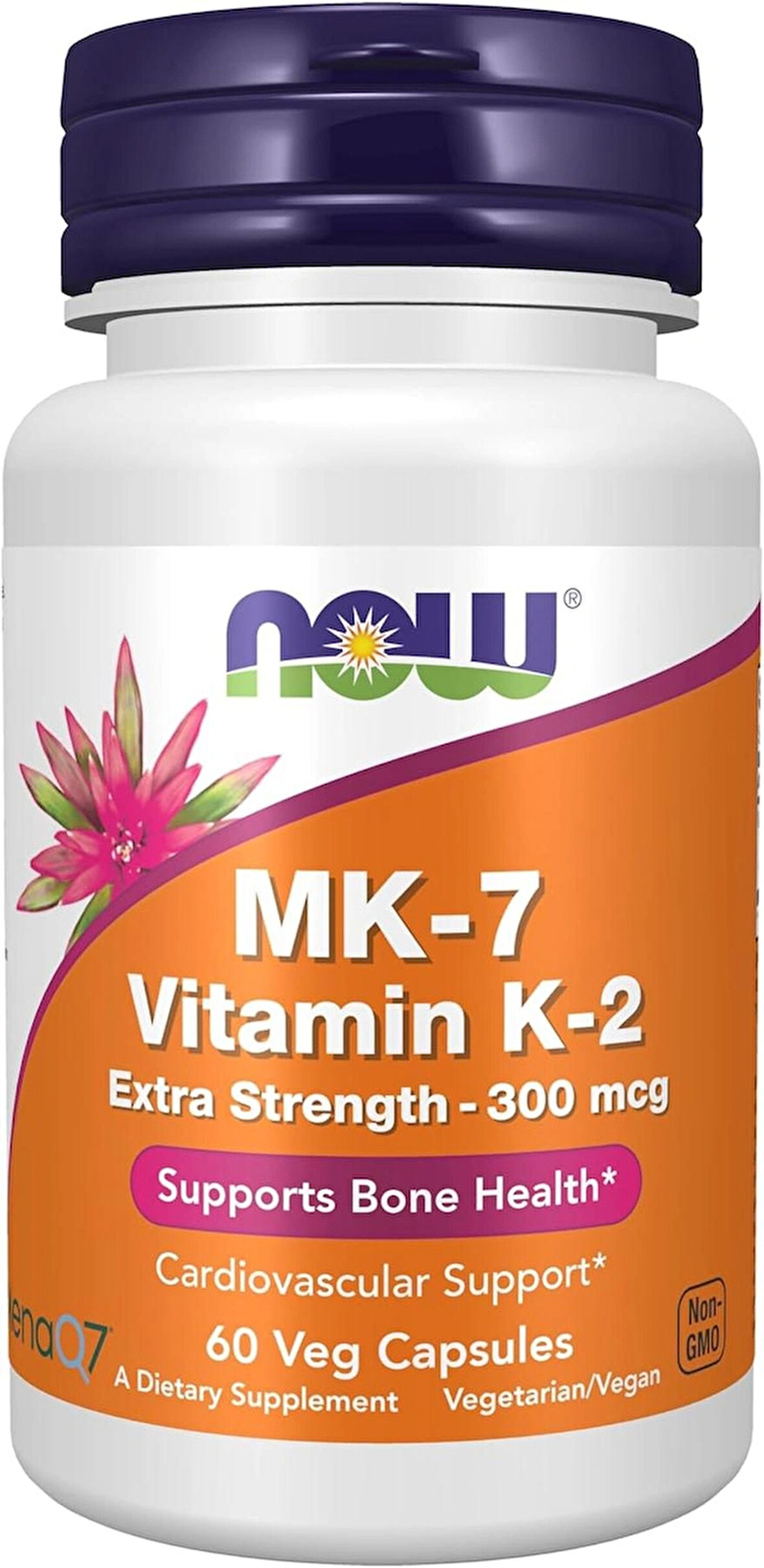 NOW Foods Vitamin K2 MK-7 300 mcg Extra Strength Supports Bone Health 60 Veg Caps