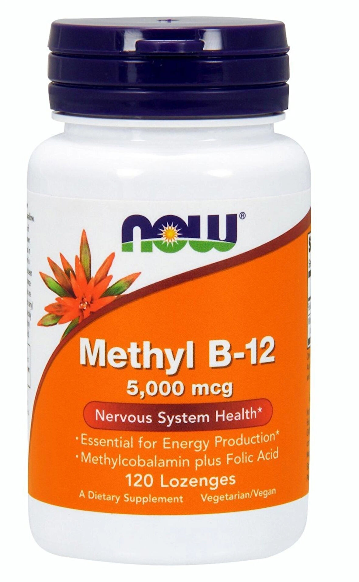 NOW Methyl B12 Folate -- 5000 mcg - 120 Lozenges