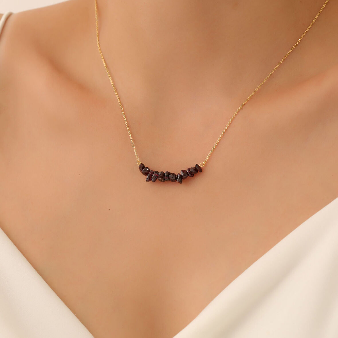 925 Ayar Gümüş Ametist Taşı Tasarım Kolye - CNS00551