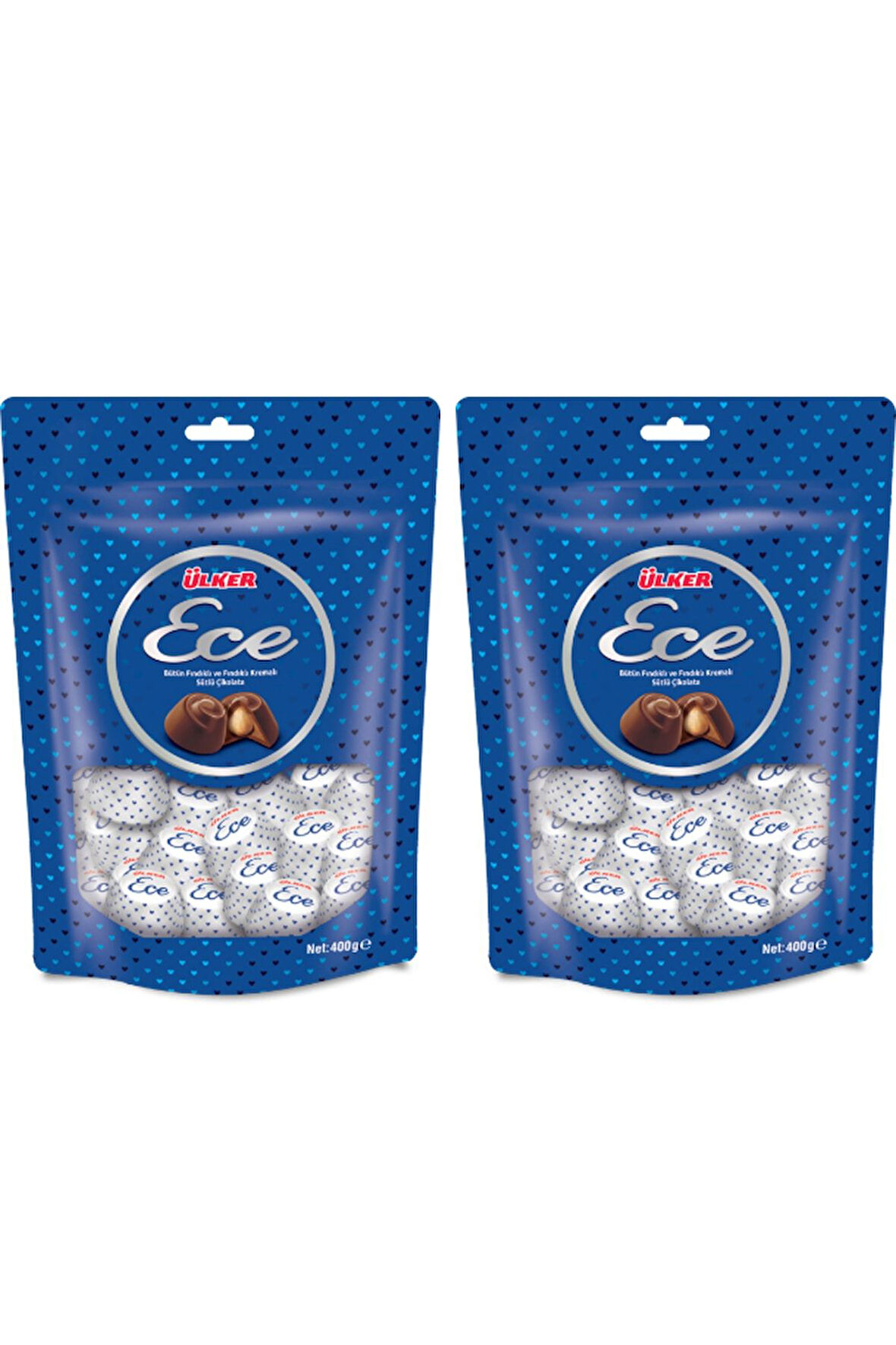 Ece 2'li Ikramlık Bütün Fındıklı Sütlü Çikolata 350 Gr
