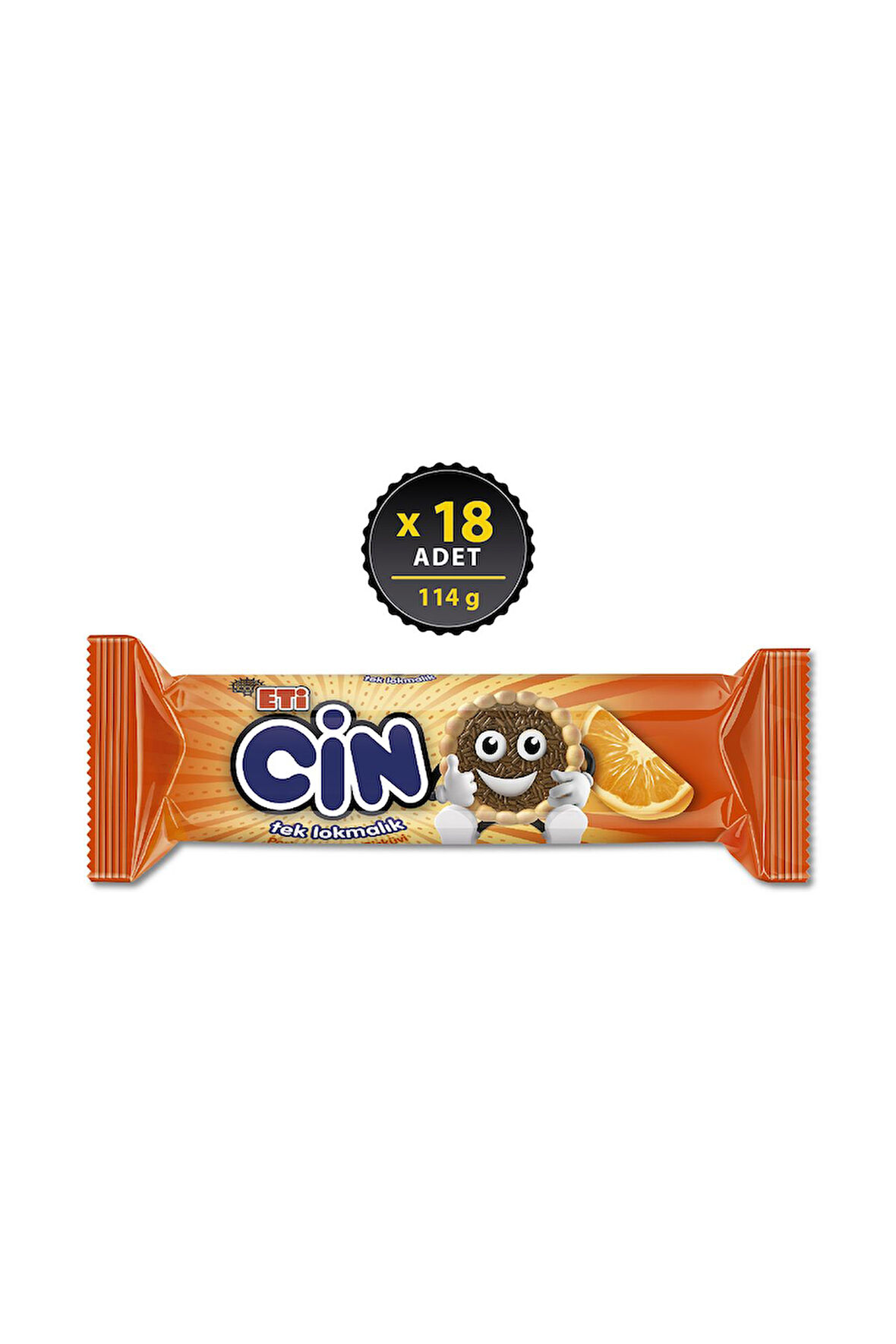 Cin Lokmalik Portakallı Bisküvi 114 g x 18 Adet
