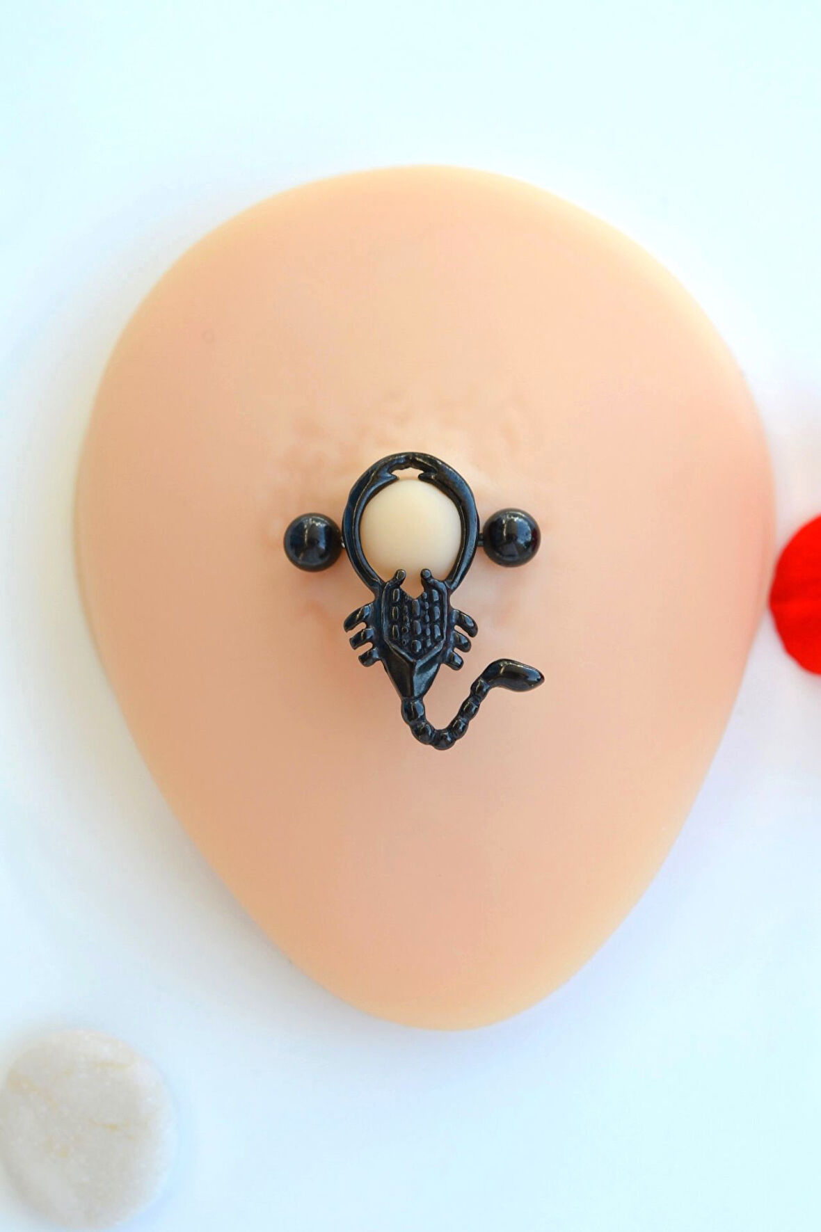Siyah Akrep Çelik Nipple Piercing Akrep Model Meme Ucu Piercingi