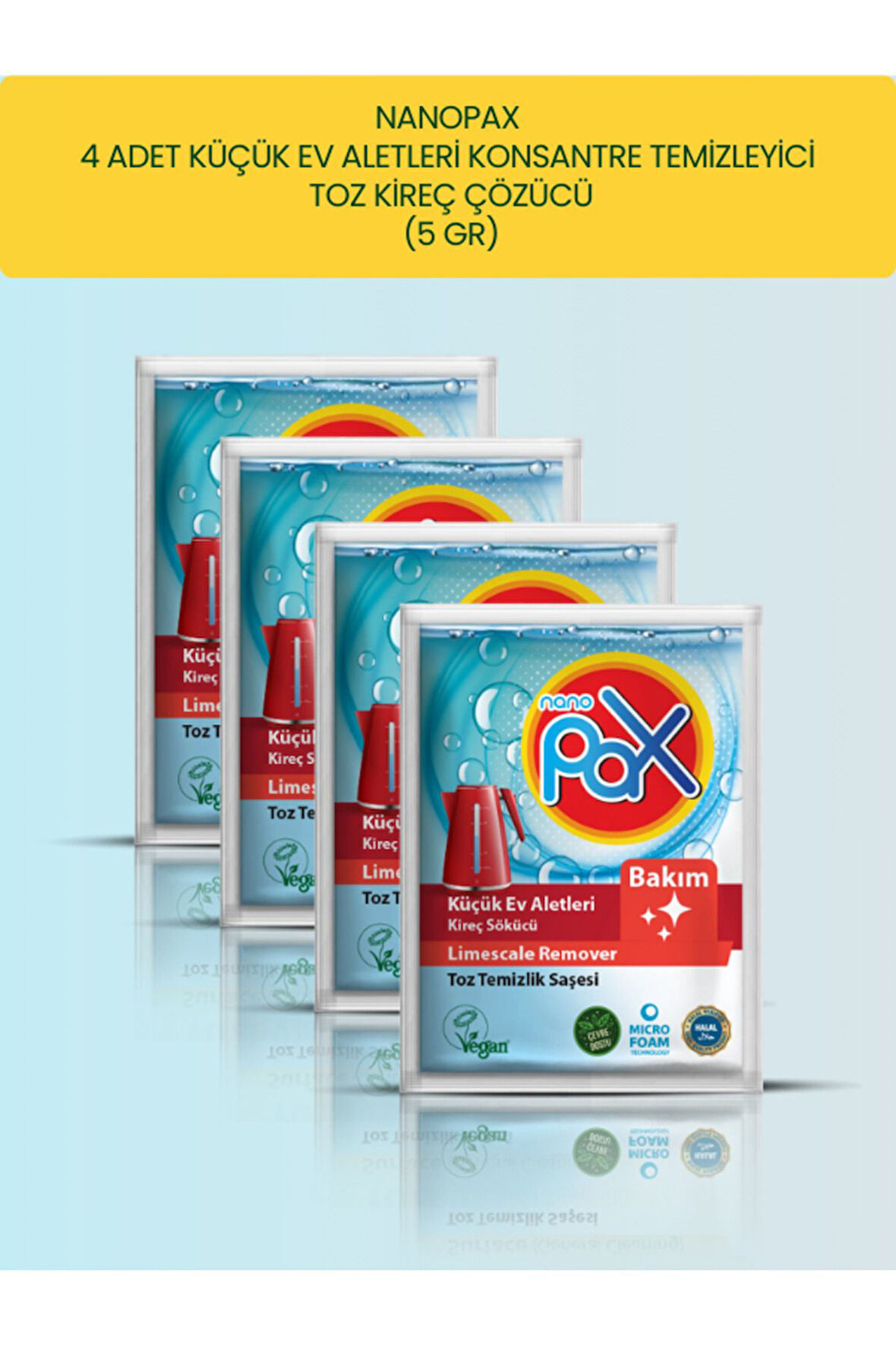 4 ADET KETTLE & KAHVE MAKİNESİ TOZ KİREÇ ÇÖZÜCÜ TOZ (ULTRA KONSANTRE)