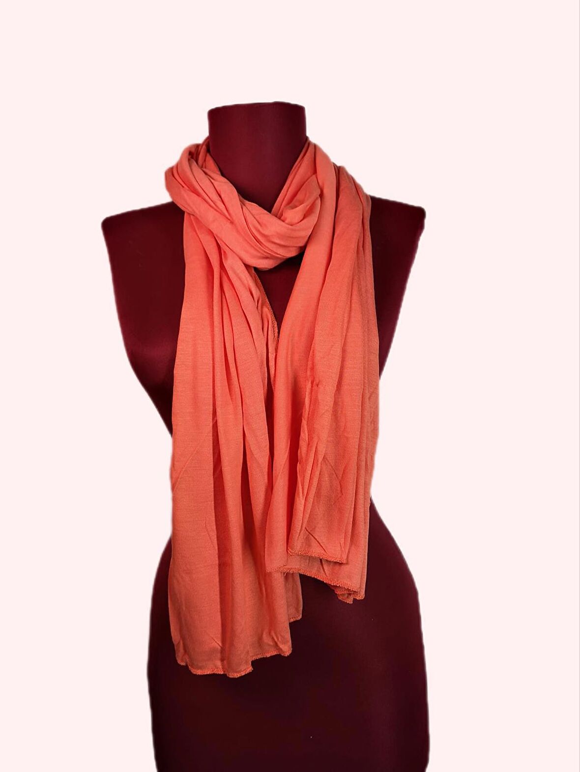 NEOWEAR 100%100 Pamuk Tesettür Penye Şal Nar Çiçeği