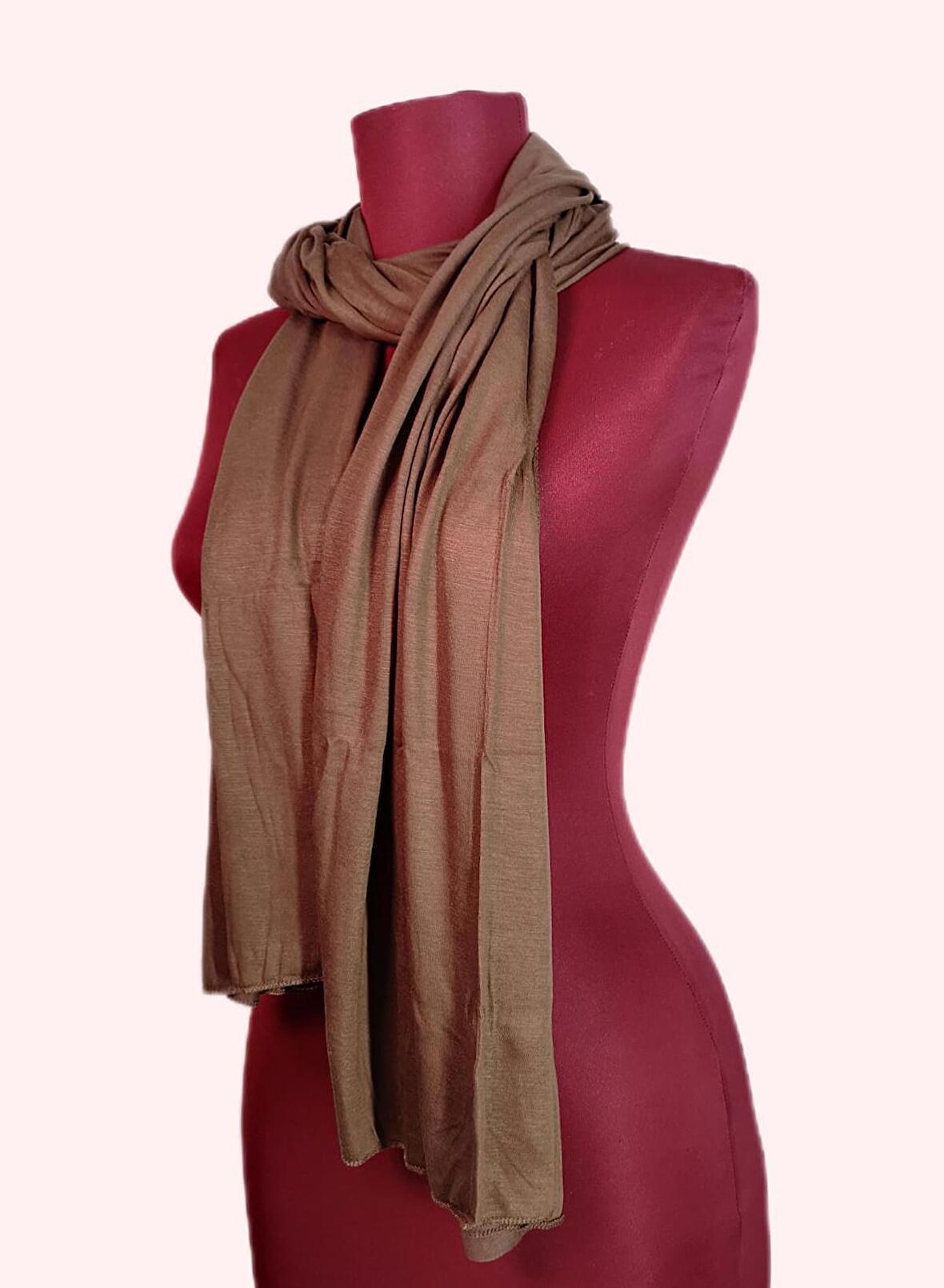 NEOWEAR 100%100 Pamuk Tesettür Penye Şal Sütlü Kahve
